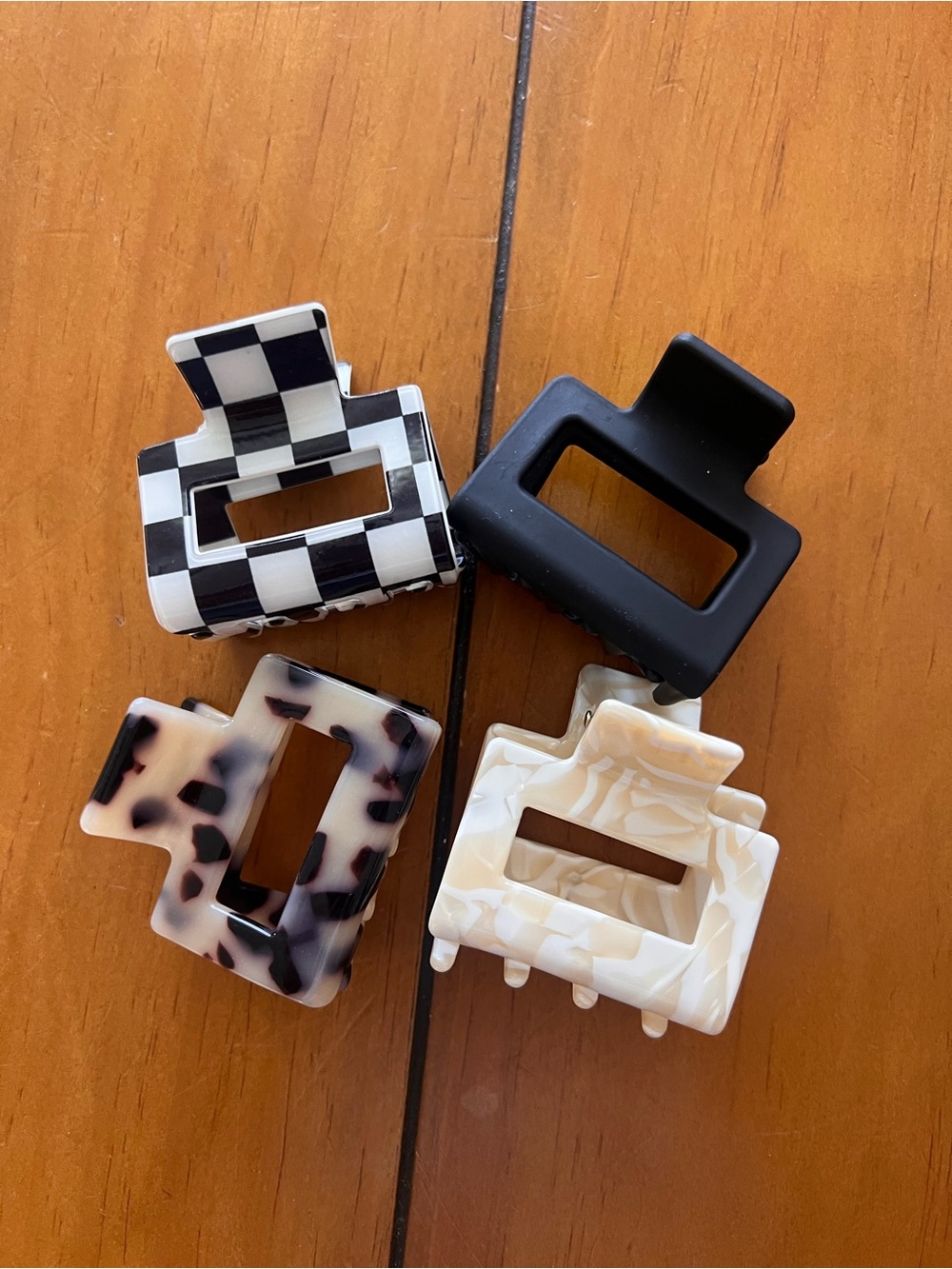 4 Piece 2" Small Acetate Claw Clip Bundle